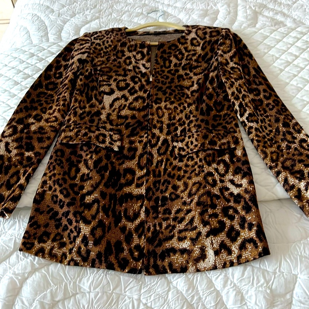 St. John Leopard Zip Jacket